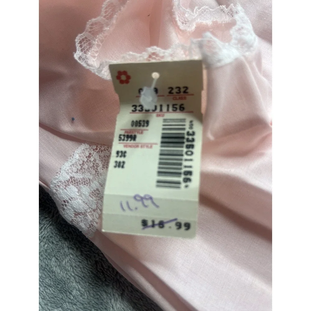 Courtney Cole Vintage‎ Pink Nightgown Embroidered Lace Pintuck Cotton Blend M